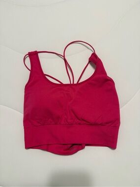 Fuchsia Thrive Strappy Sports Bra